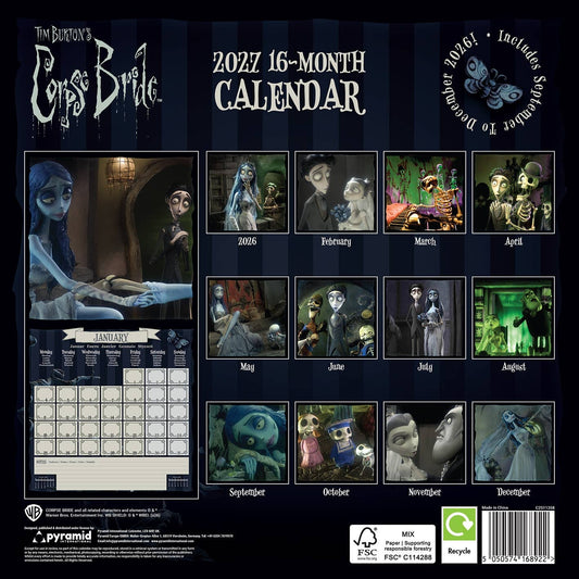 Corpse Bride Official 2027 Wall Calendar