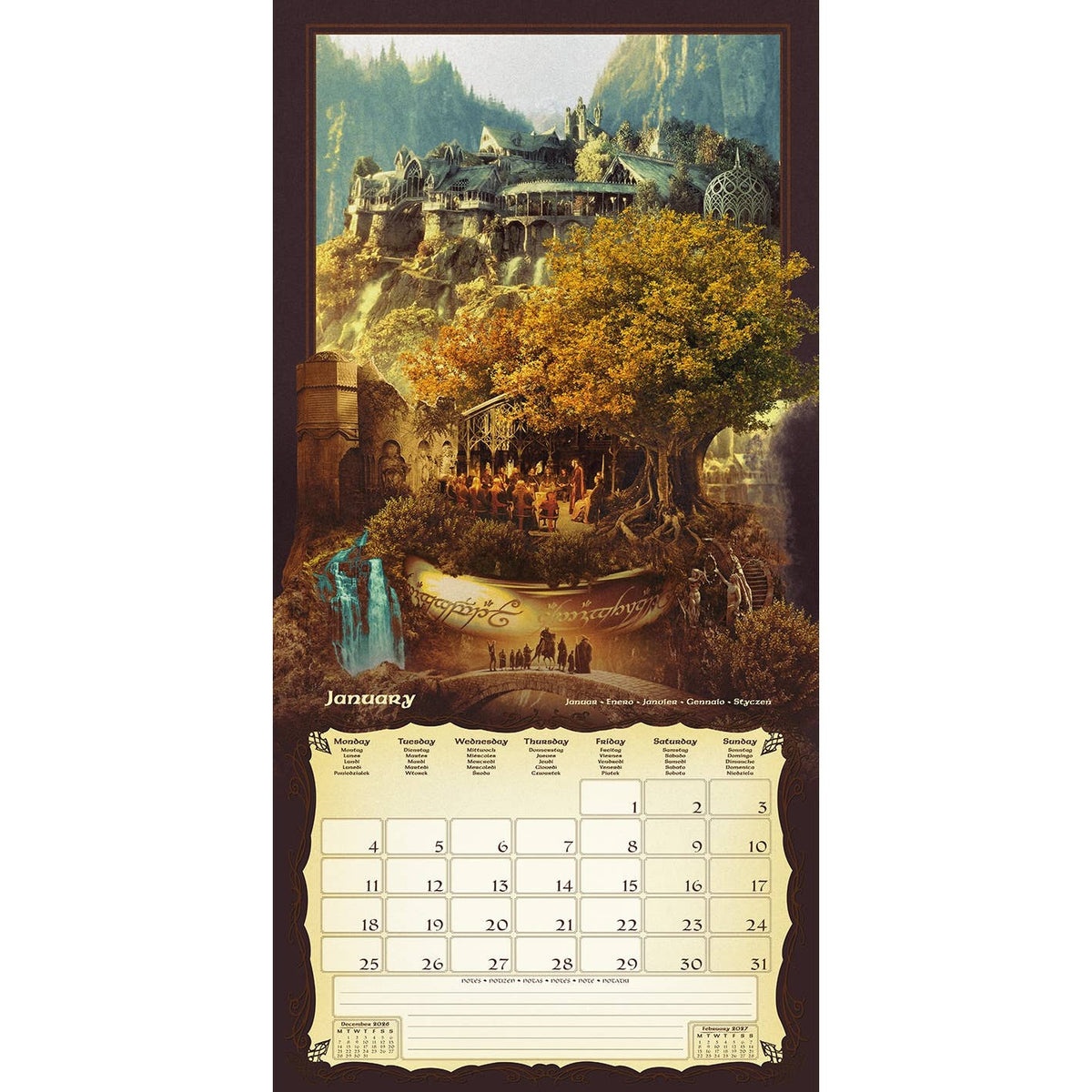 The Lord of the Rings Official 2027 Wall Calendar