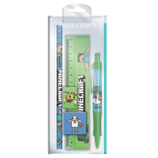 Minecraft Movie 5pc Stationery Set & Multi Pen - Creeper Kids Birthday Gift