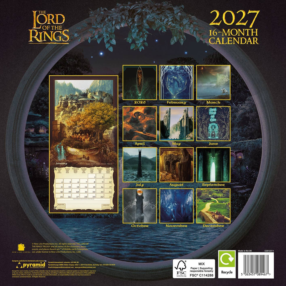 The Lord of the Rings Official 2027 Wall Calendar
