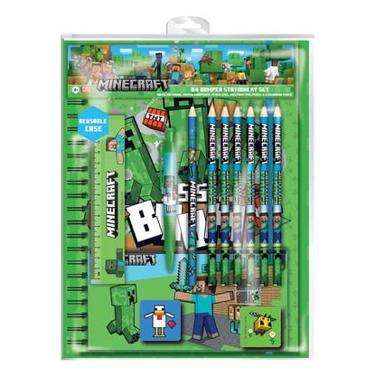 Minecraft Bumper Stationery Set Characters A4 School Kids Gift Book Pencil Set