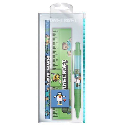 Minecraft Movie 5pc Stationery Set & Multi Pen - Creeper Kids Birthday Gift