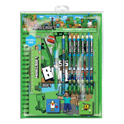 Minecraft Bumper Stationery Set Characters A4 School Kids Gift Book Pencil Set