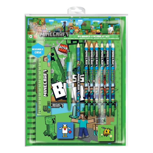 Minecraft Bumper Stationery Set Characters A4 School Kids Gift Book Pencil Set