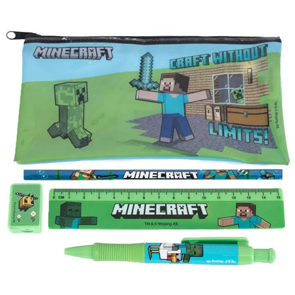 Minecraft Bumper Stationery Set Characters A4 School Kids Gift Book Pencil Set