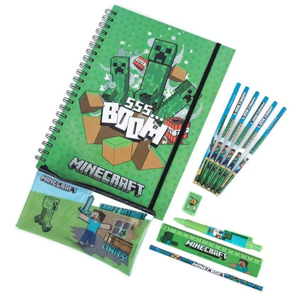 Minecraft Bumper Stationery Set Characters A4 School Kids Gift Book Pencil Set