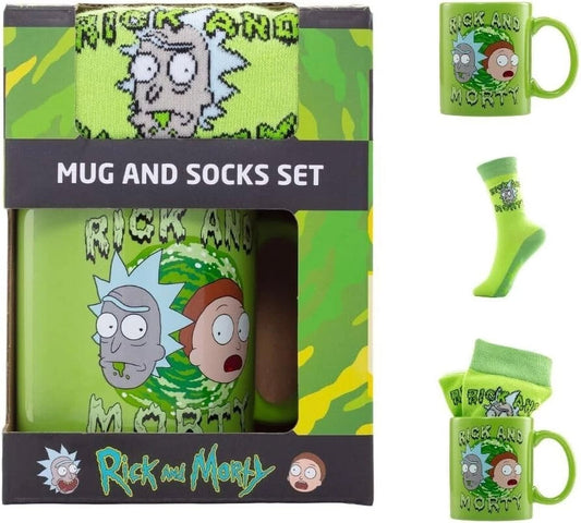 Rick And Morty Mug & Sock Set - Officially Licensed Set Mug 11Oz, Socks 7-11