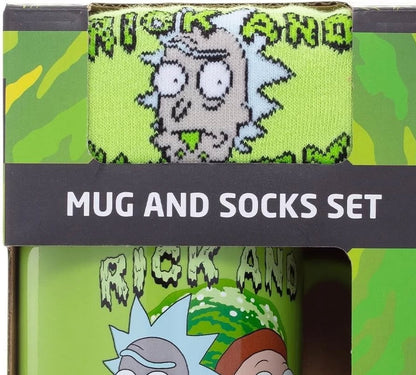 Rick And Morty Mug & Sock Set - Officially Licensed Set Mug 11Oz, Socks 7-11