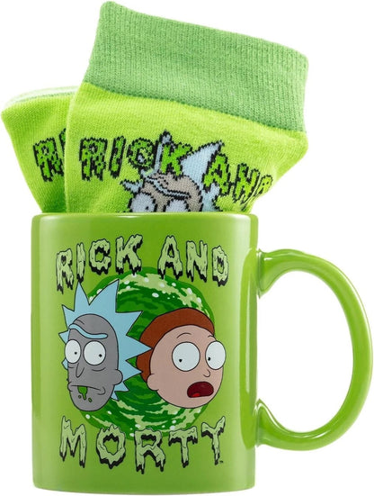 Rick And Morty Mug & Sock Set - Officially Licensed Set Mug 11Oz, Socks 7-11
