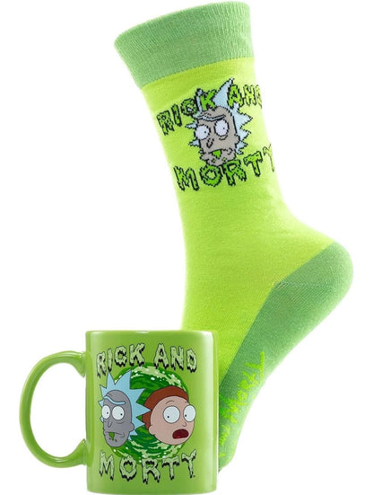 Rick And Morty Mug & Sock Set - Officially Licensed Set Mug 11Oz, Socks 7-11