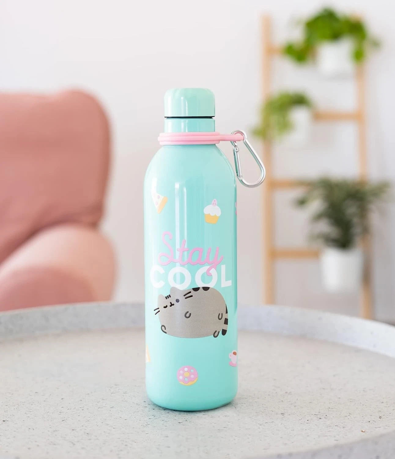 Official Pusheen Water Bottle-Sports Bottle-500ml / 17OZ, Stainless Steel
